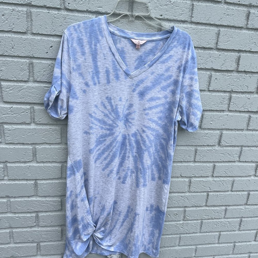 Fuda light blue tie-dye tshirt dress XL